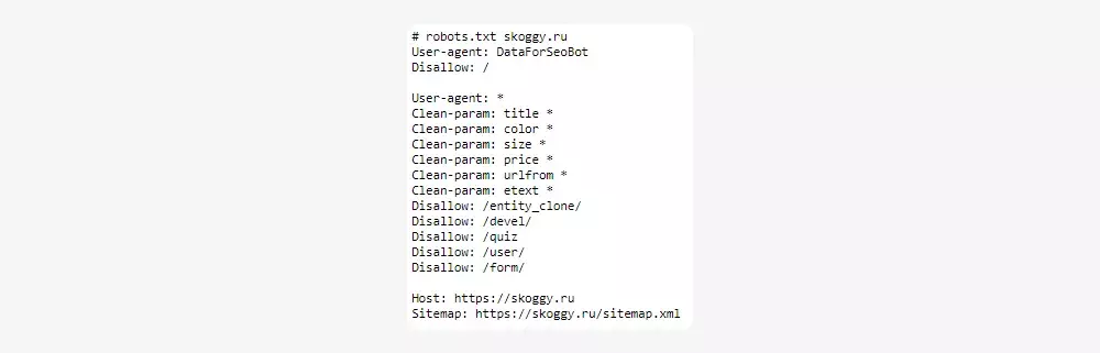 Настроенный robots 